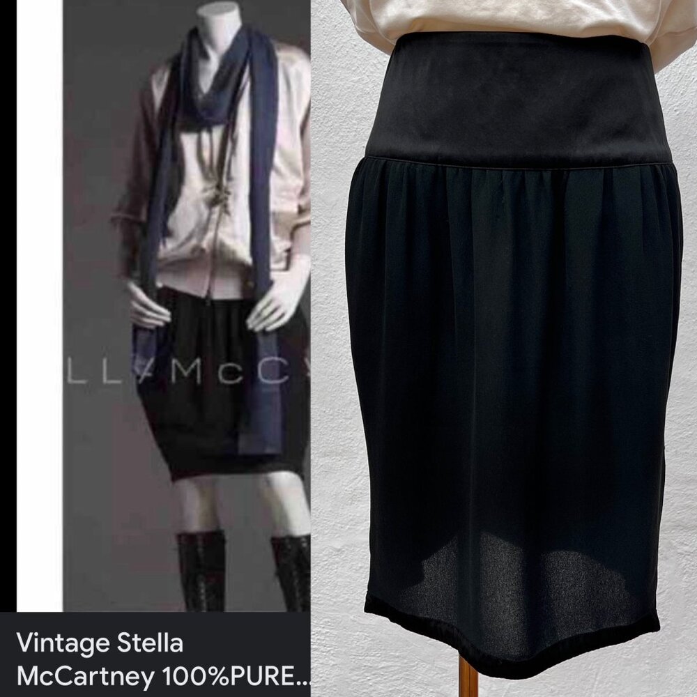 Stella McCartney x H&M 100% Silk Black Pencil Skirt 2004 Limited Release Size 8 - Picture 1 of 15